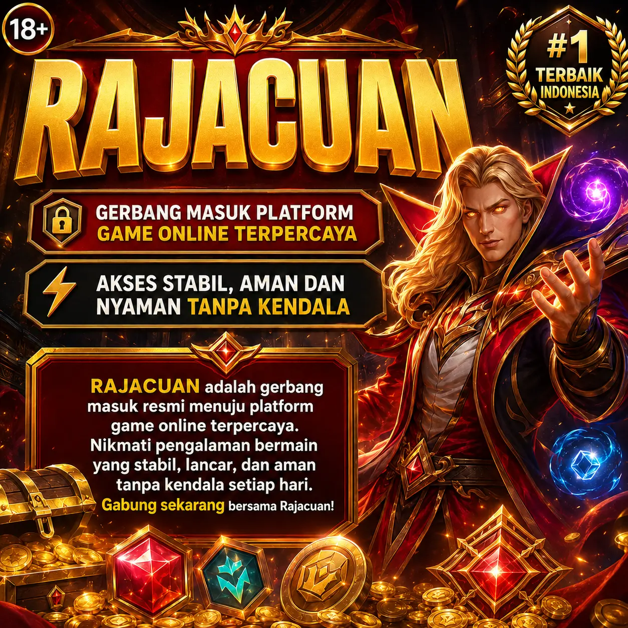 Thumbnail 1 of 3, Poster, Gerbang Masuk Platform Game Online Terpercaya Stabil Tanpa Kendala designed and sold by RAJACUAN.